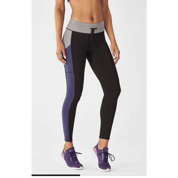 Fabletics Salar Statement Powerhold Legging Black / Blue Size Small - Picture 1 of 6